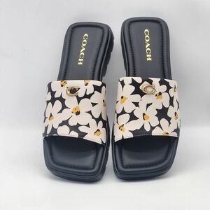 Coach Florence Slide Sandal in Chalk Floral Multi Womens 8.5B